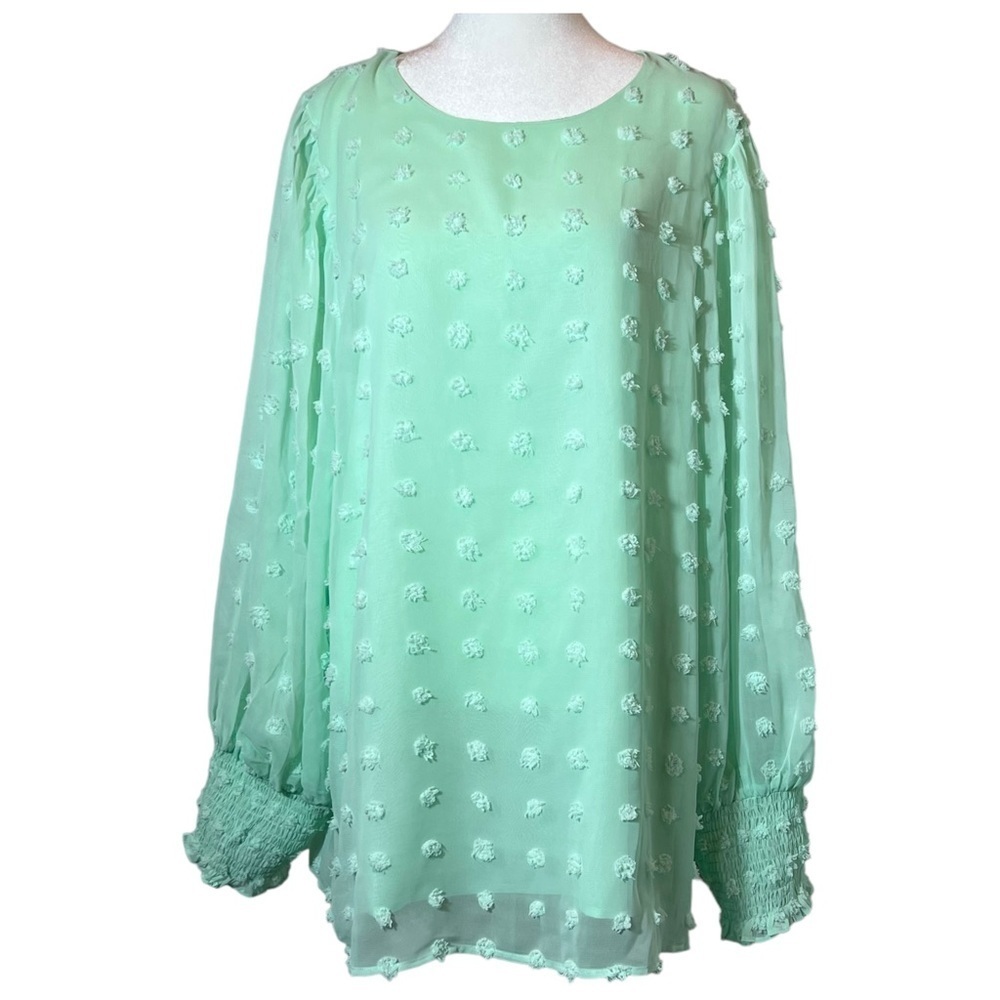 Ott Swiss Dot Long-sleeved Mini Dress, XL